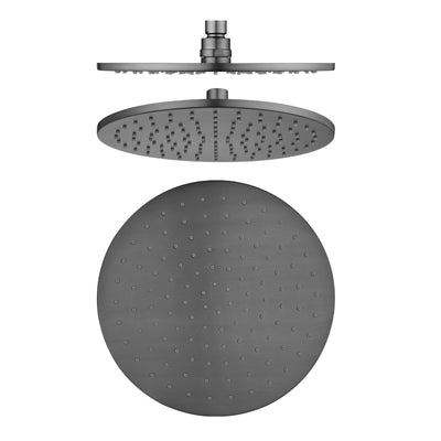 Pentro 250mm Gun Metal Grey Solid Brass Round Rainfall Shower Head