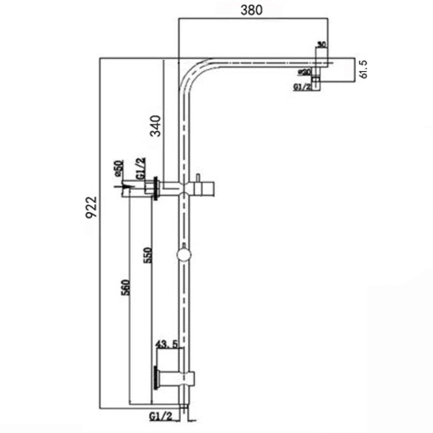 Pentro 250mm Matte Black Round Handheld Shower Station