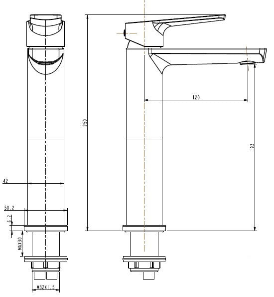 BTR1362 — High Basin Mixer