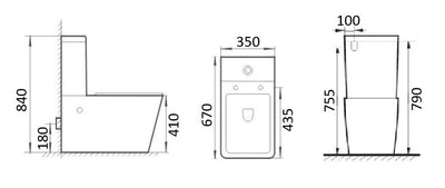 T2051A — Back-to-wall Toilet Suite