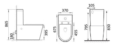 T2057 — Back-to-wall RIMLESS Toilet Suite