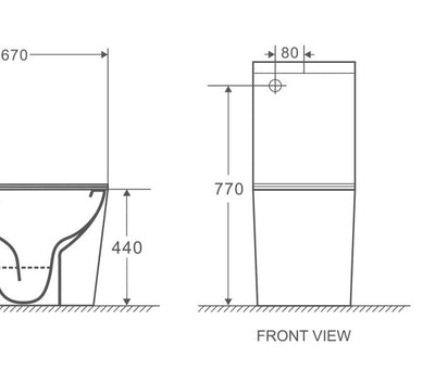 T2125A — Back to Wall RIMLESS Toilet Suite