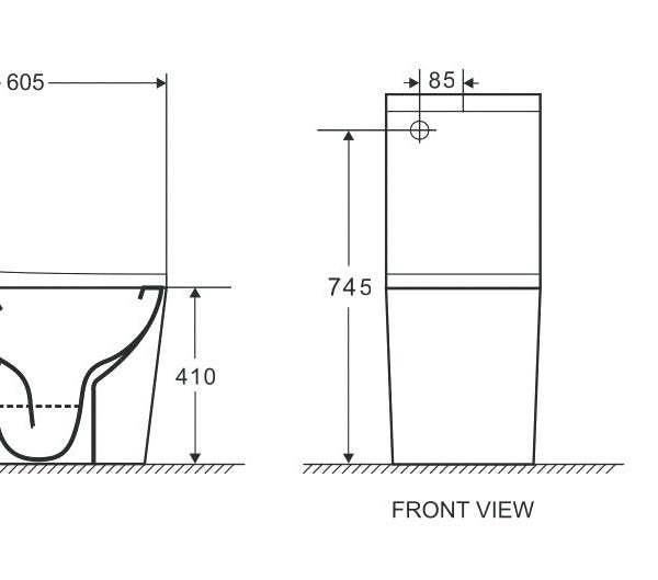 T2149A — Back to Wall RIMLESS Toilet Suite