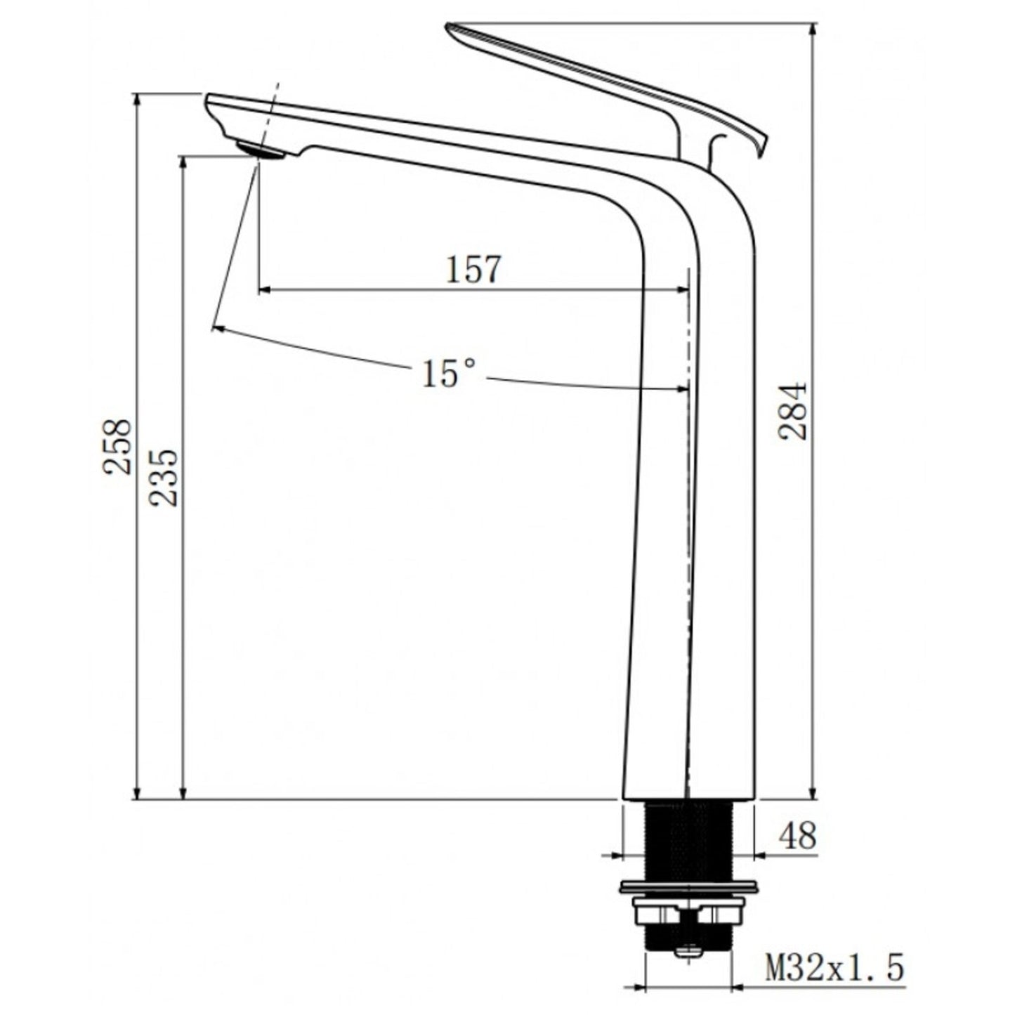 Esperia Brushed Nickel Tall Basin Mixer