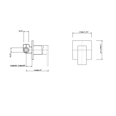 Cavallo Matte Black Square Shower Mixer