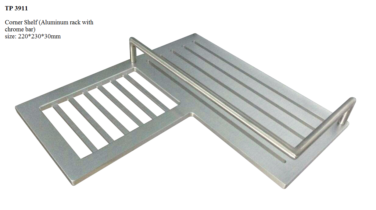 CORNER SHELF (ALUMINIUM RACK WITH CHROME BAR)