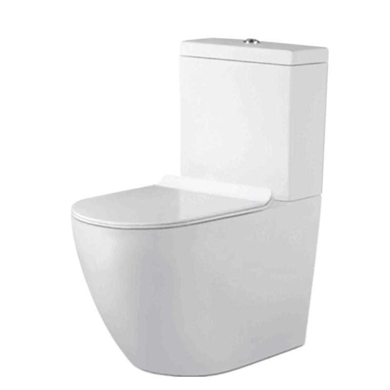 690*370*830mm Bathroom Rimless Back To Wall White Ceramic Toilet Suite