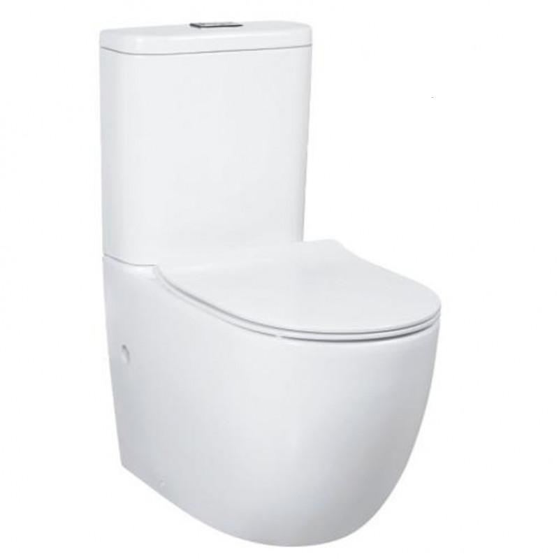 690*370*830mm Bathroom Rimless Back To Wall White Ceramic Toilet Suite