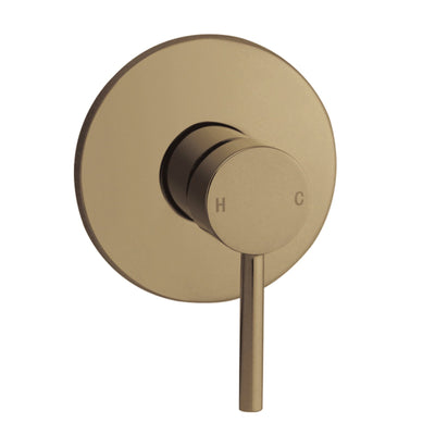 Pentro Brushed Yellow Gold Round Shower Mixer Tap