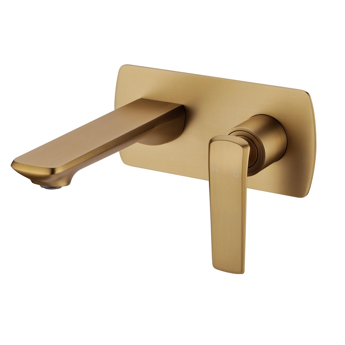 Esperia Brushed Yellow Gold Wall Mixer With Spout