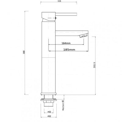 Round Chrome Tall Basin Mixer