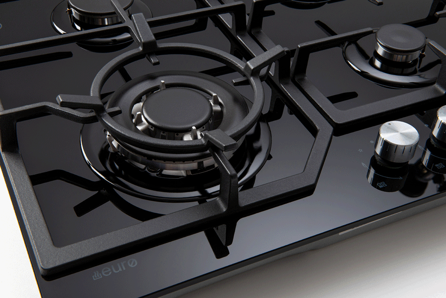 ECT600GBK – 60cm Gas on Glass Cooktop