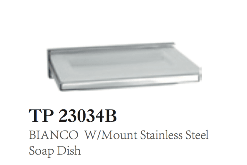 BIANCO W/MOUNT STAINLESS STEEL SOAP DISH