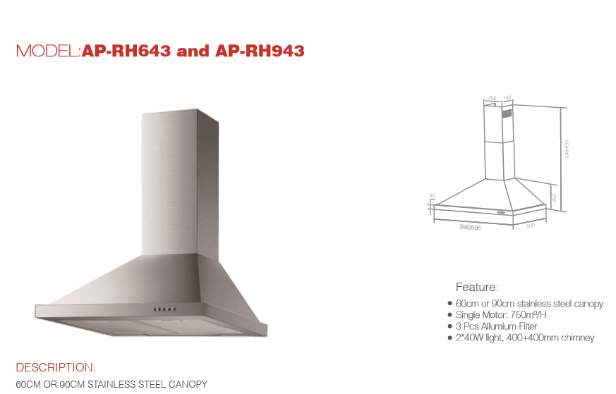 MODEL AP-RH643 and AP-RH943