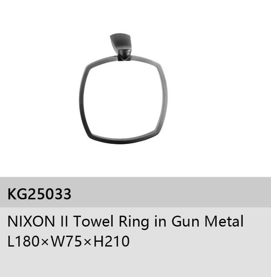 NIXON II TOWEL RING IN GUN METAL L180xW75xH210