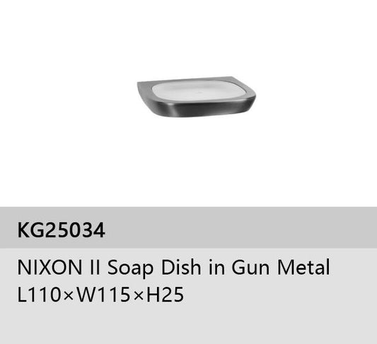 NIXON II SOAP DISH IN GUN METAL L110xW115xH25